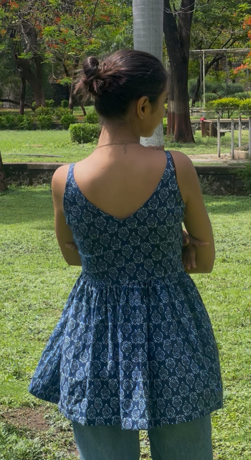 "MEHER" -sleeveless peplum short kurti