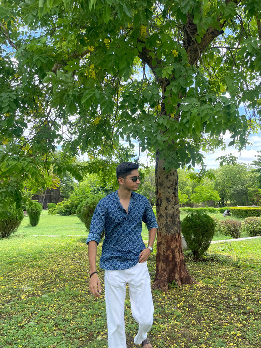 "REHMAT" full sleeves short kurta