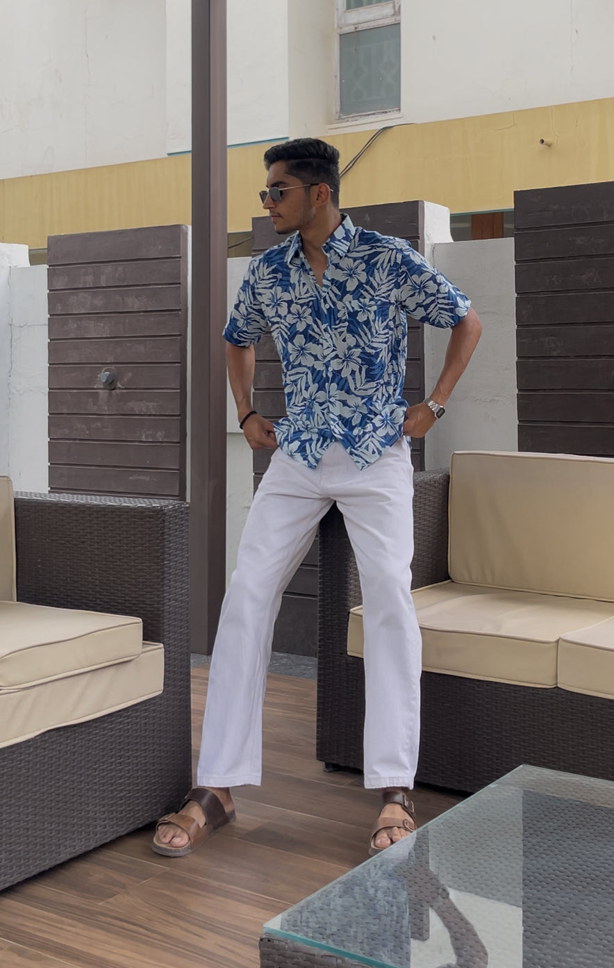 "LEHER" half sleeves shirt