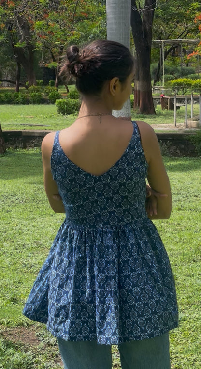 "MEHER" -sleeveless peplum short kurti