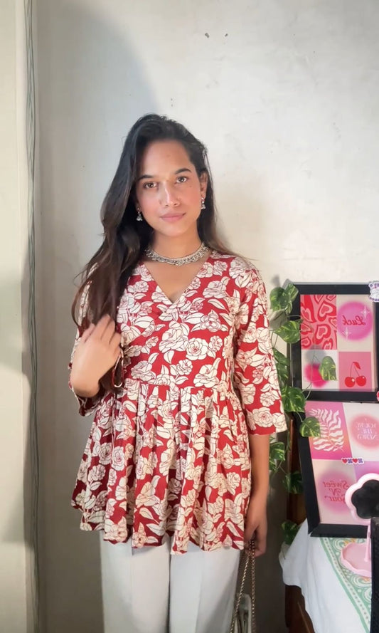 "NAAZ" -angrakha short kurti