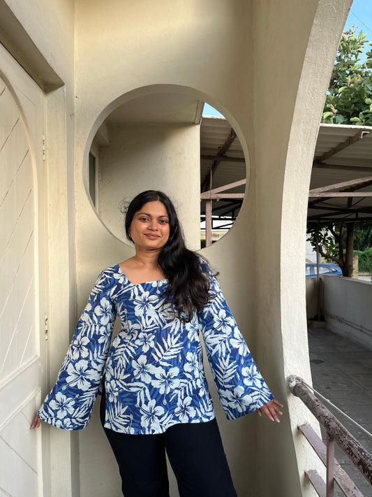 "BELLA" -bell sleeves short kurti