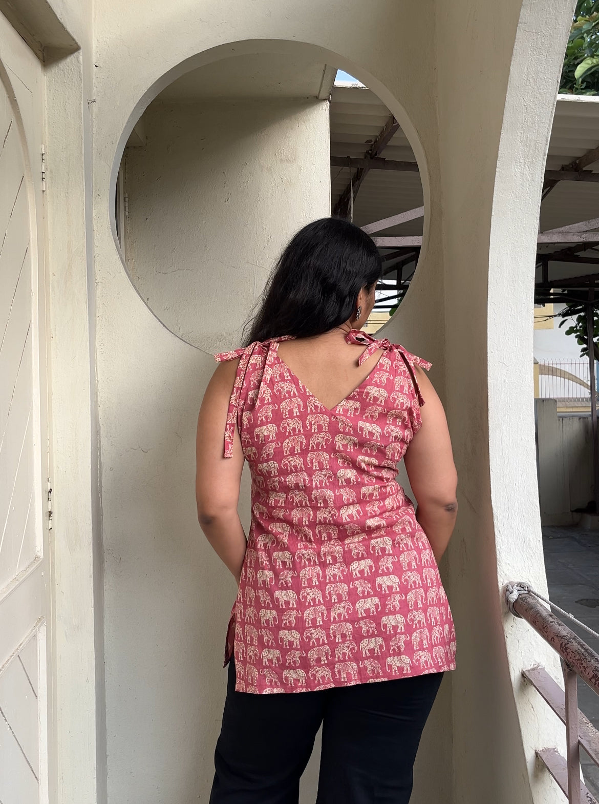 "KALI" -tie up sleeves short kurti